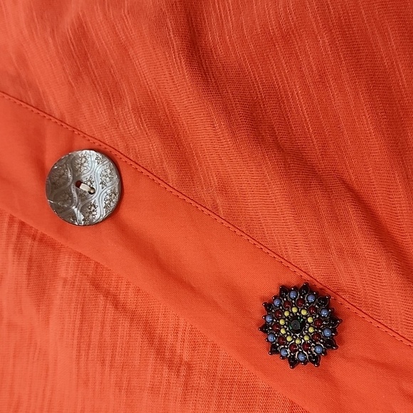 Soft Surroundings Size L Daniella Eclectic Button Front Tunic Top Cotton Boho - Picture 5 of 10